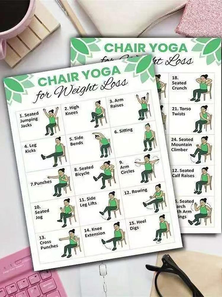 2 PCS Yoga Poster Home Exercis - Sports Equipment Poster ulasan dan harga